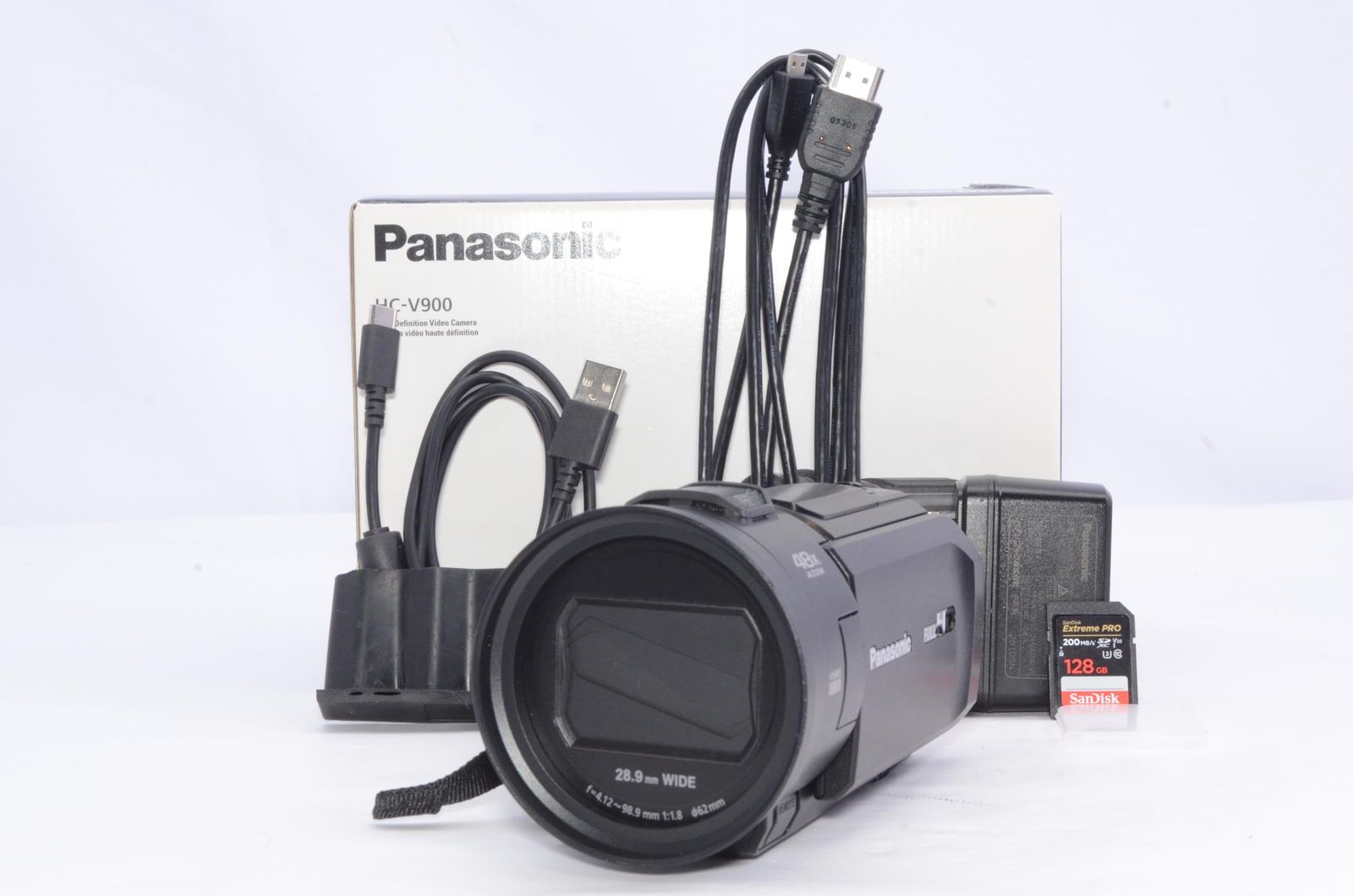 Panasonic デジタルハイビジョン ビデオカメラ HC-V900-K 5軸ハイブリッド手振れ補正 光学24倍ズーム ビーズブラック