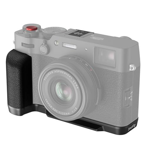 SmallRig FUJIFILM対応 X100VI / X100V専用 L字型ハンドル アルカ用クイックリリースプレート内蔵 軽量シリコンサイドハンドル シャッターボタンとホットシューカバー付き ハンドグリップ (ブラック) 4556Bp