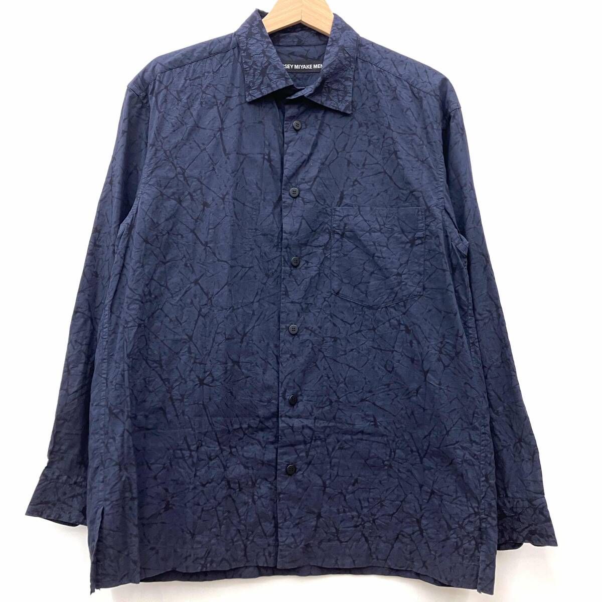 【最終値下げ】ISSEY MIYAKE MEN ネイビーシャツ サイズ2 ISSEY MIYAKE MEN イッセイミヤケ ME51FJ121 長袖シャツ ネイビー