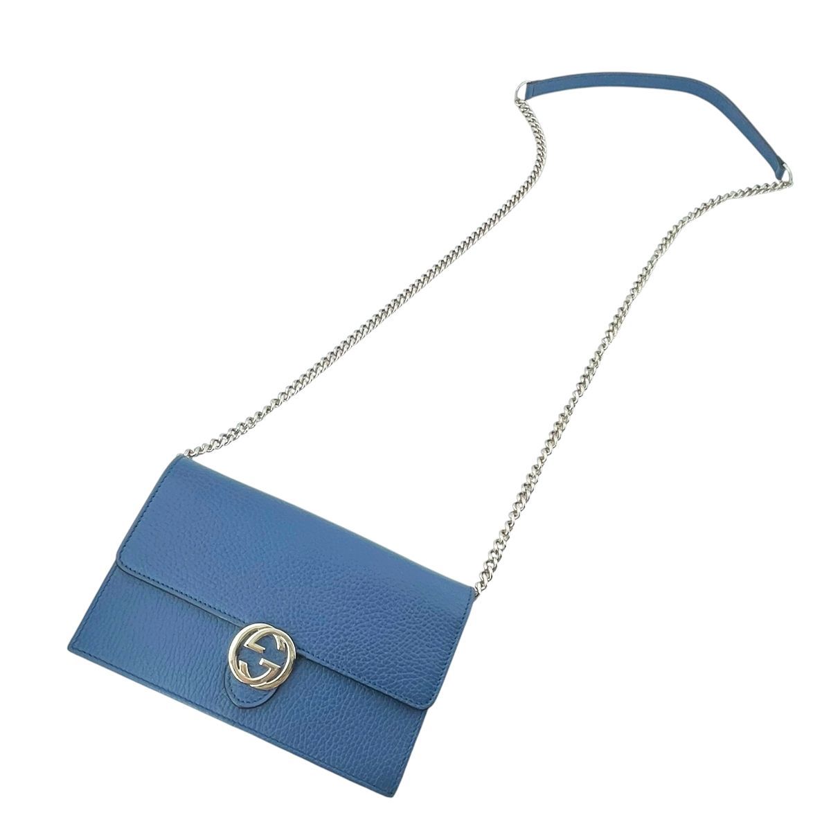 中古】 GUCCI グッチ インターロッキングG チェーンショルダーバッグ