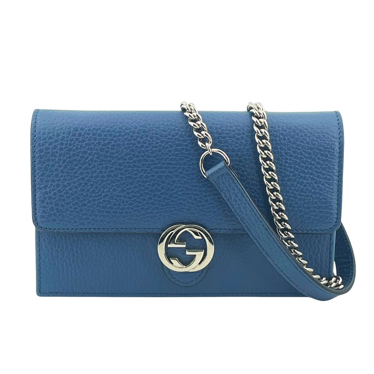 中古】 GUCCI グッチ インターロッキングG チェーンショルダーバッグ
