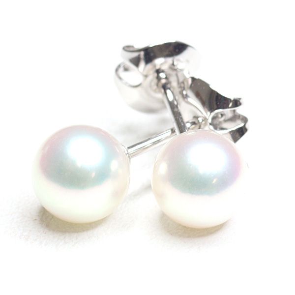 MIKIMOTO ミキモト パール ピアス K18WG アコヤ真珠(7.0mm) ホワイト