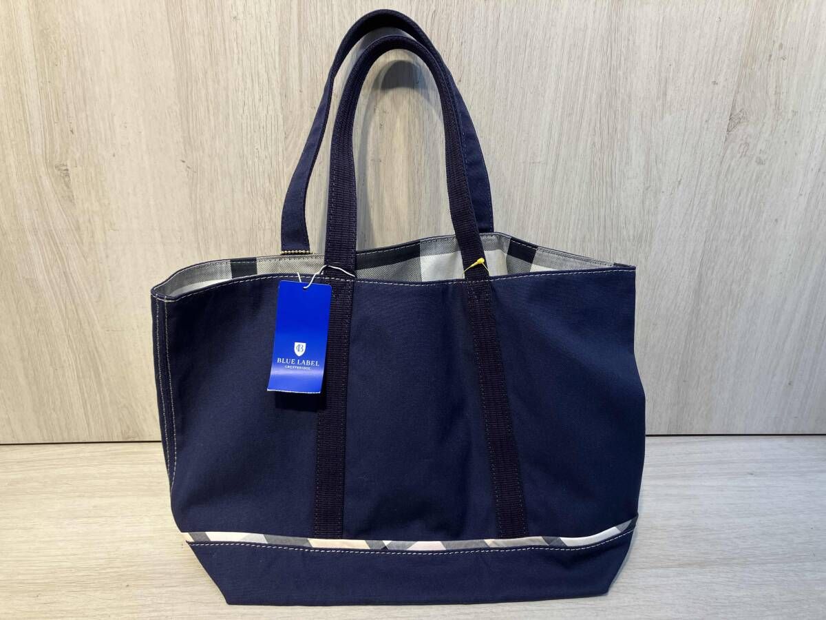 トートバッグ BLUE LABEL CRESTBRIDGE トートバッグ ネイビー チェック