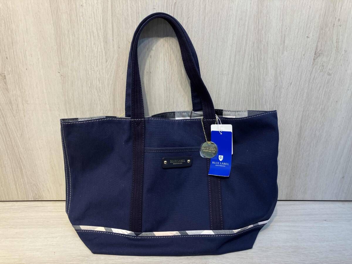 トートバッグ BLUE LABEL CRESTBRIDGE トートバッグ ネイビー チェック