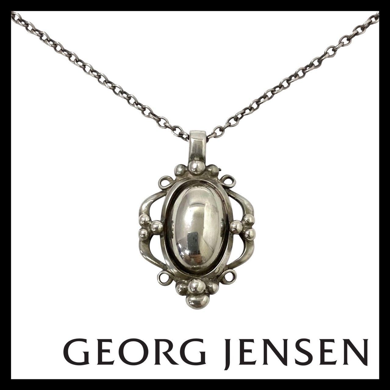  1989　イヤーペンダント シルバー ネックレス M【GEORG JENSEN】1989 ヘリテージコレクション イヤーペンダント