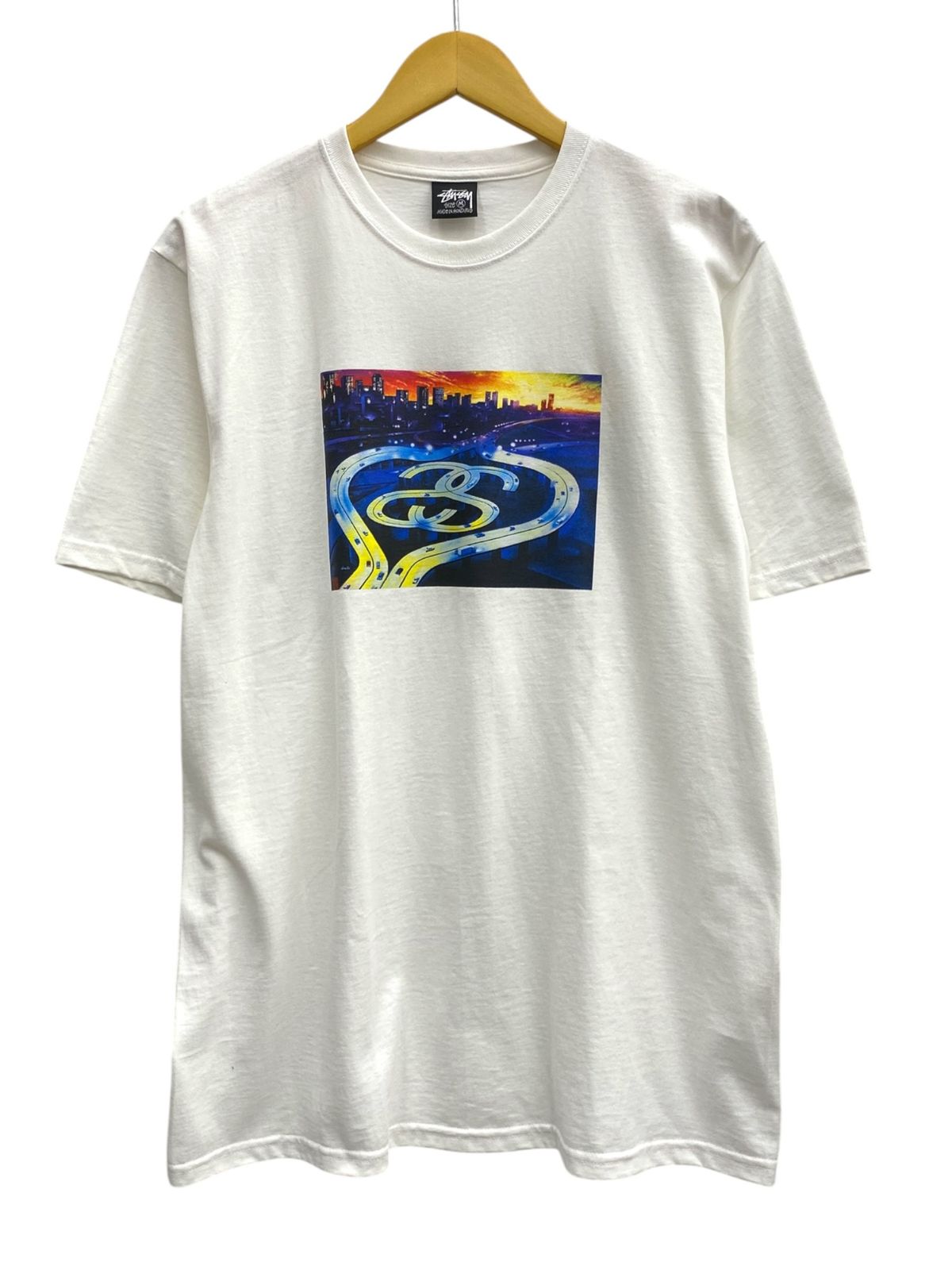 STUSSY (ステューシー) Tシャツ 半袖 フロントプリント M ホワイト 