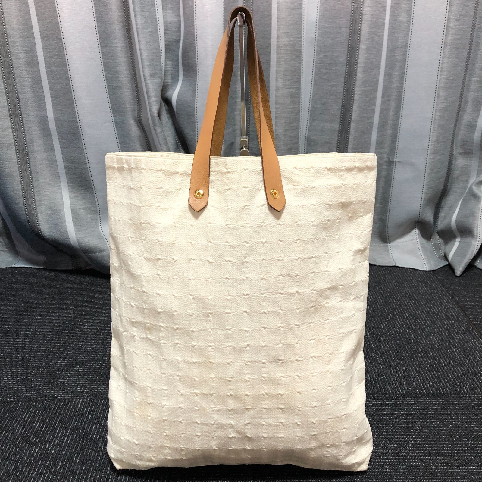 エルメス】本物 HERMES アメダバGM トートバッグ ハンドバッグ 白 