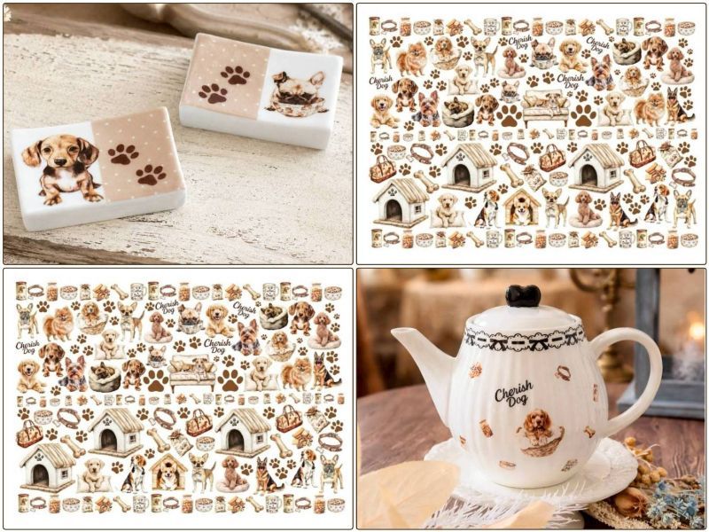 ポーセラーツ 転写紙 【セット割】ChouChou Dog -シュシュドッグ転写紙