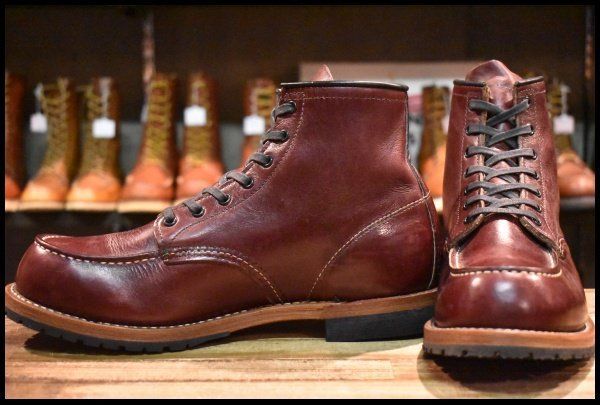 【9D 美品 10年】レッドウィング 9010 べックマン ブラックチェリー フェザーストーン モックトゥ 編み上げ ブーツ redwing HOPESMORE【GP537】