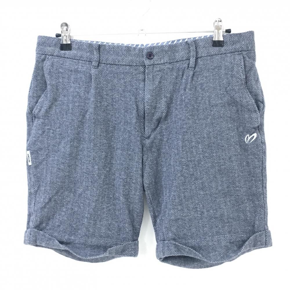 マスターバニー ハーフパンツ ネイビー ヘリンボーン コットン100