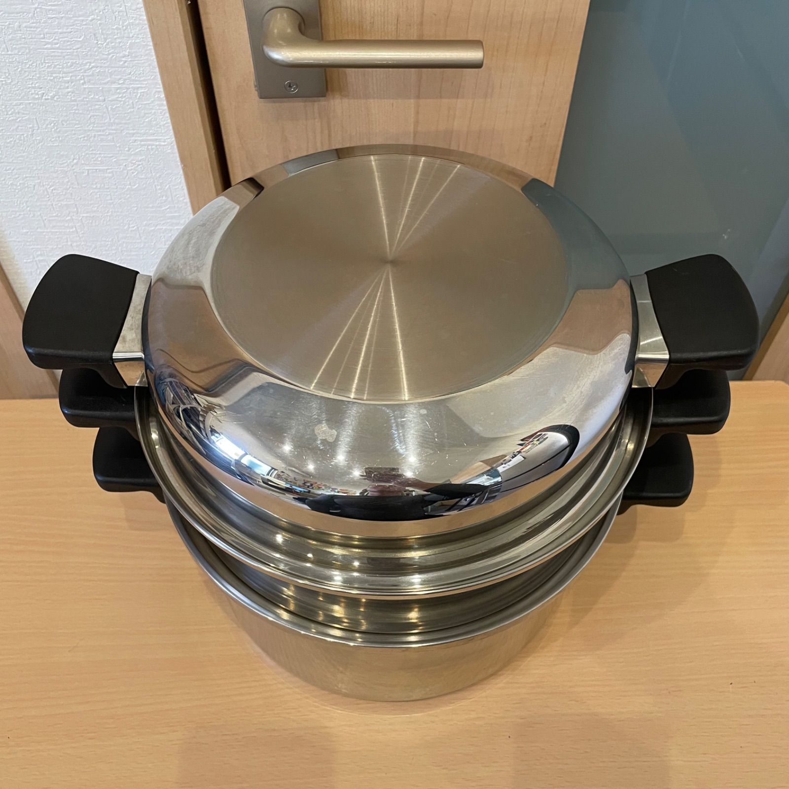 Amway Queen アムウェイ ステンレス鍋セット 6Lシチューなべ 他 Amway Queen アムウェイ クイーン 6Lシチューパンセット 両手鍋 蒸し器