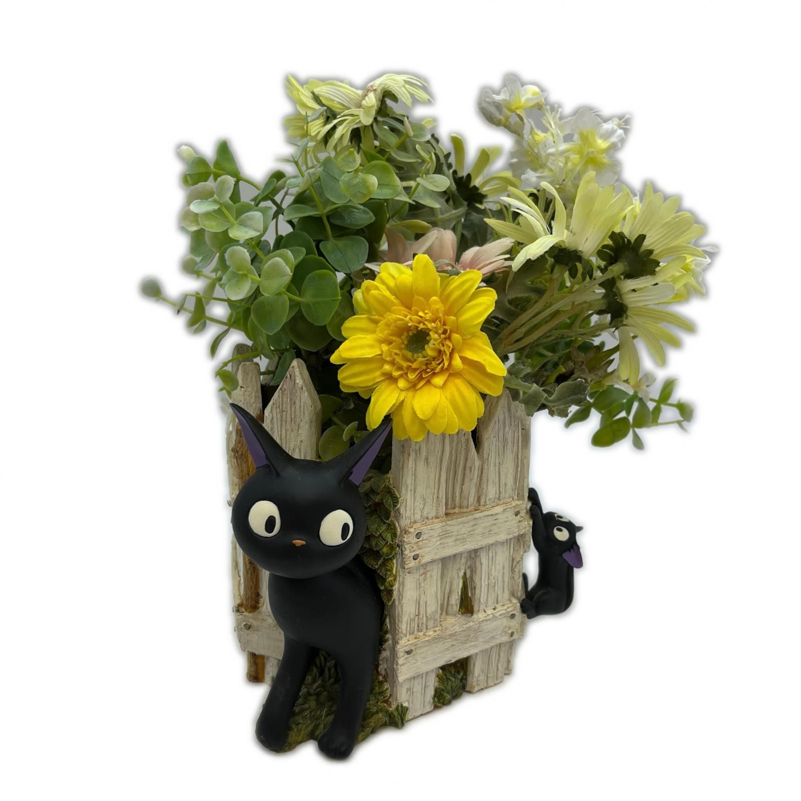 魔女の宅急便 プランター カバー　造花アレンジセット ジジのかくれんぼ ジブリ グッズ