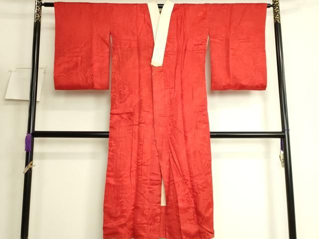 平和屋着物●アンティーク　大正ロマン　長襦袢　袷　飛鶴宝尽くし地紋　逸品　DZAB6034kh6