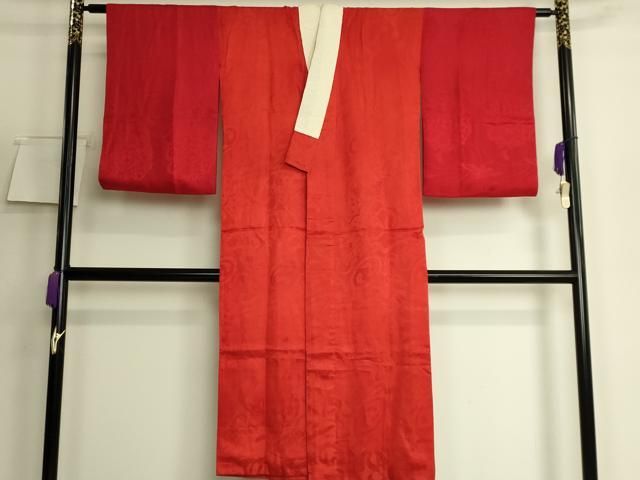 平和屋着物●アンティーク　大正ロマン　長襦袢　袷　宝尽くし地紋　逸品　DZAB6044kh6