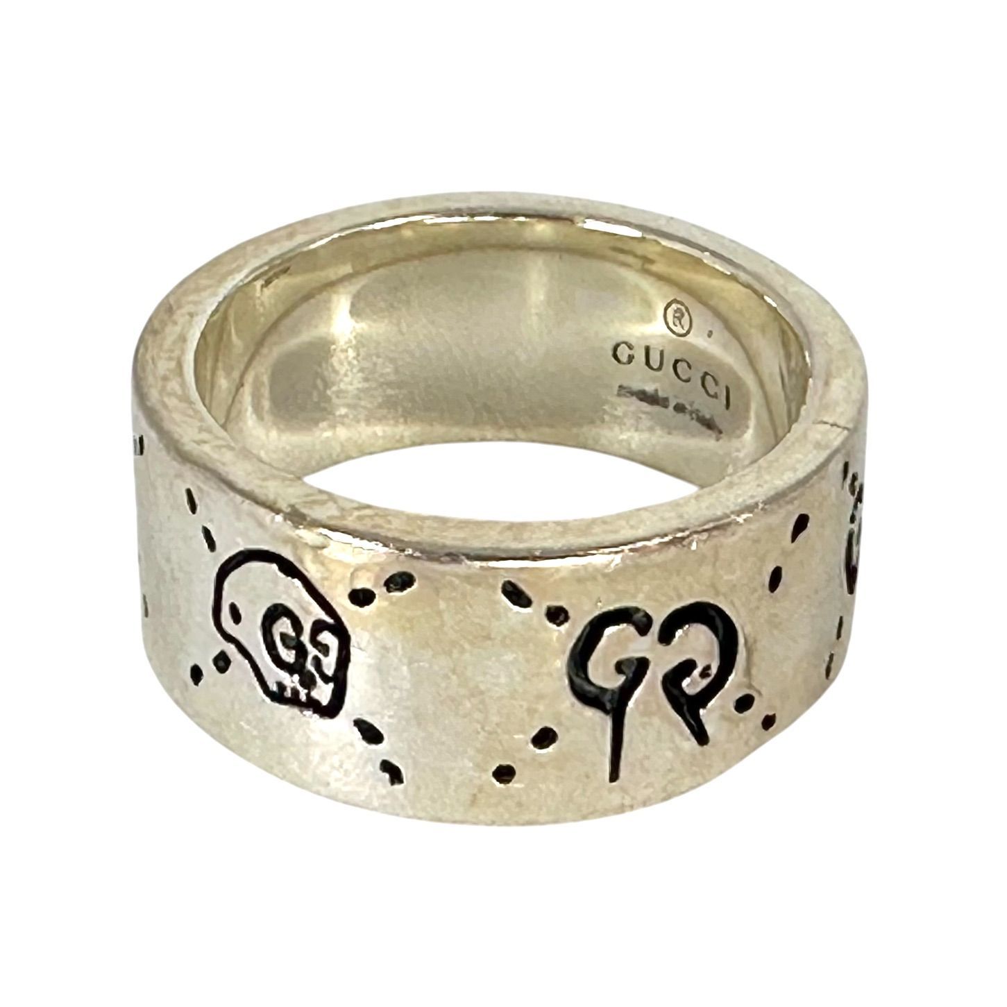 [極　美品　]　グッチ　GUCCI　指輪　リング　ゴースト　SV925　９号 GUCCI】 グッチ SV925 ゴーストリング 指輪 #14 9.6g 925刻印