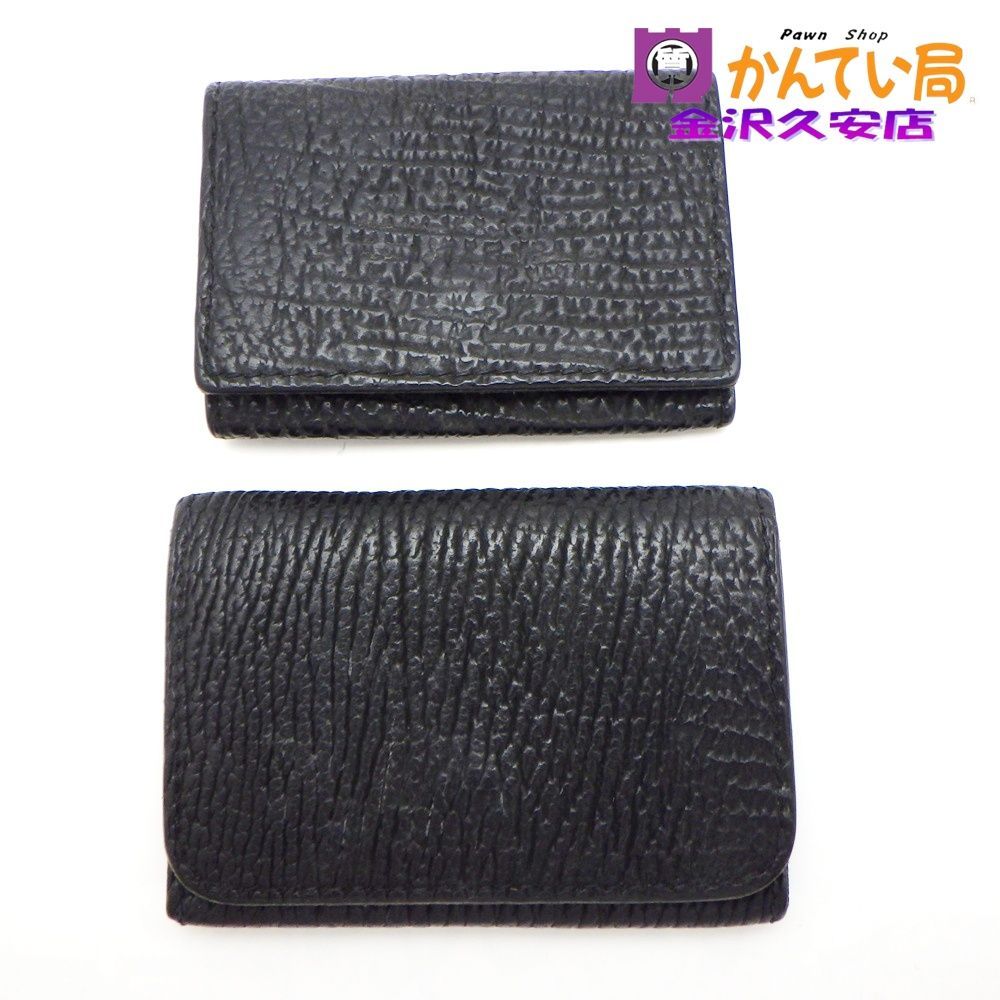 ALZUNI アルズニ　6連キーケース＆カードケース　2点セット　シャーク　サメ革　ブラック　黒　　A26-1064　久安店