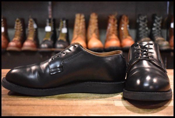 【7D 美品 25年】レッドウィング 101 ポストマン シューズ 黒 ブラック シャパラル ローカット 短靴 ブーツ redwing HOPESMORE【GE374】