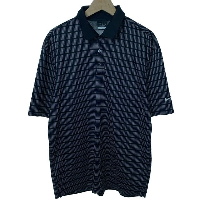 中古】 NIKE ポロシャツ 半袖 トップス ボーダー ワンポイント