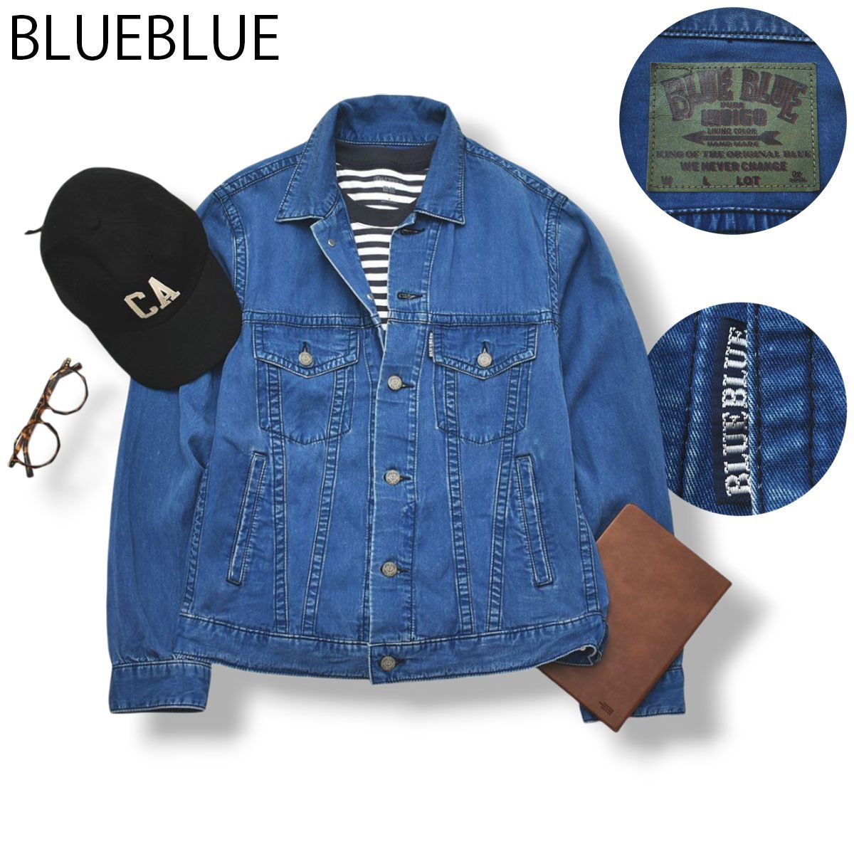 美品】 日本製 ブルーブルー BLUEBLUE レーヨン ストレッチ デニム 