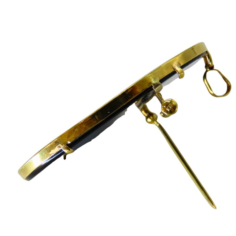 中古】ノーブランドジュエリー K18 カメオ ブローチ ペンダントトップ
