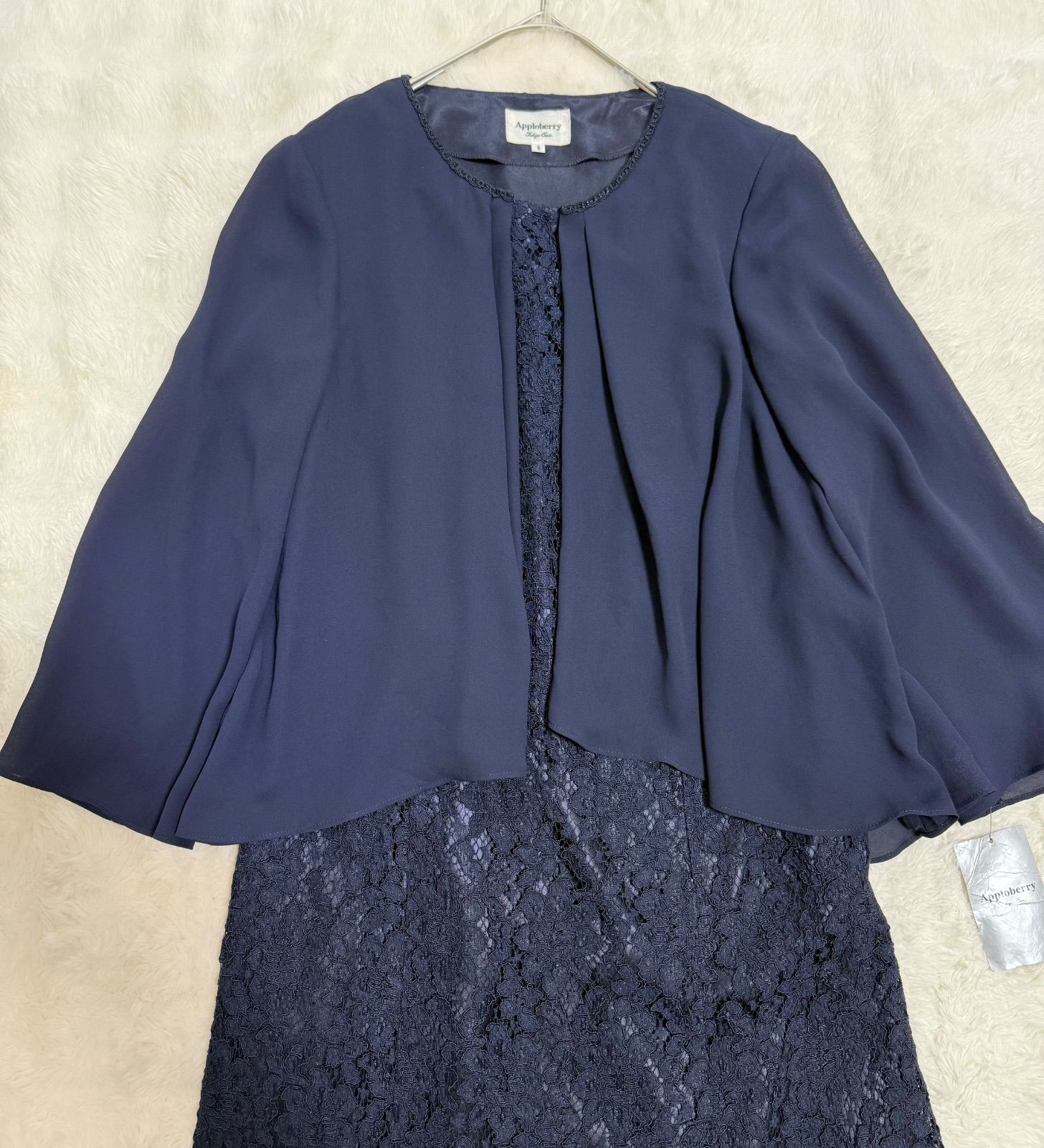 Apploberry Tokyo Soir レースワンピース ネイビー 9AR フォーマル