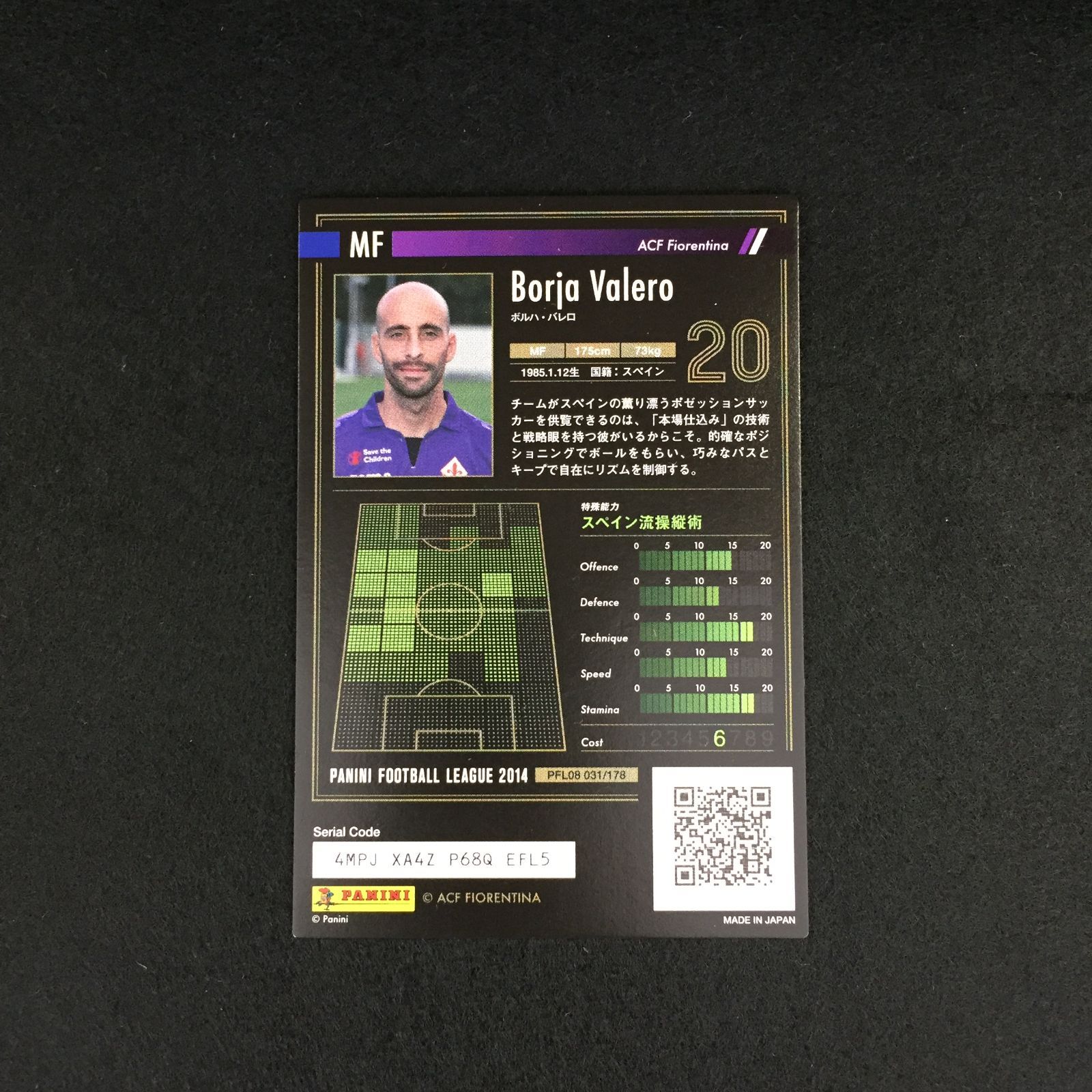 SK ボルハ・バレロ パニーニ フットボールリーグ カード PFL Panini