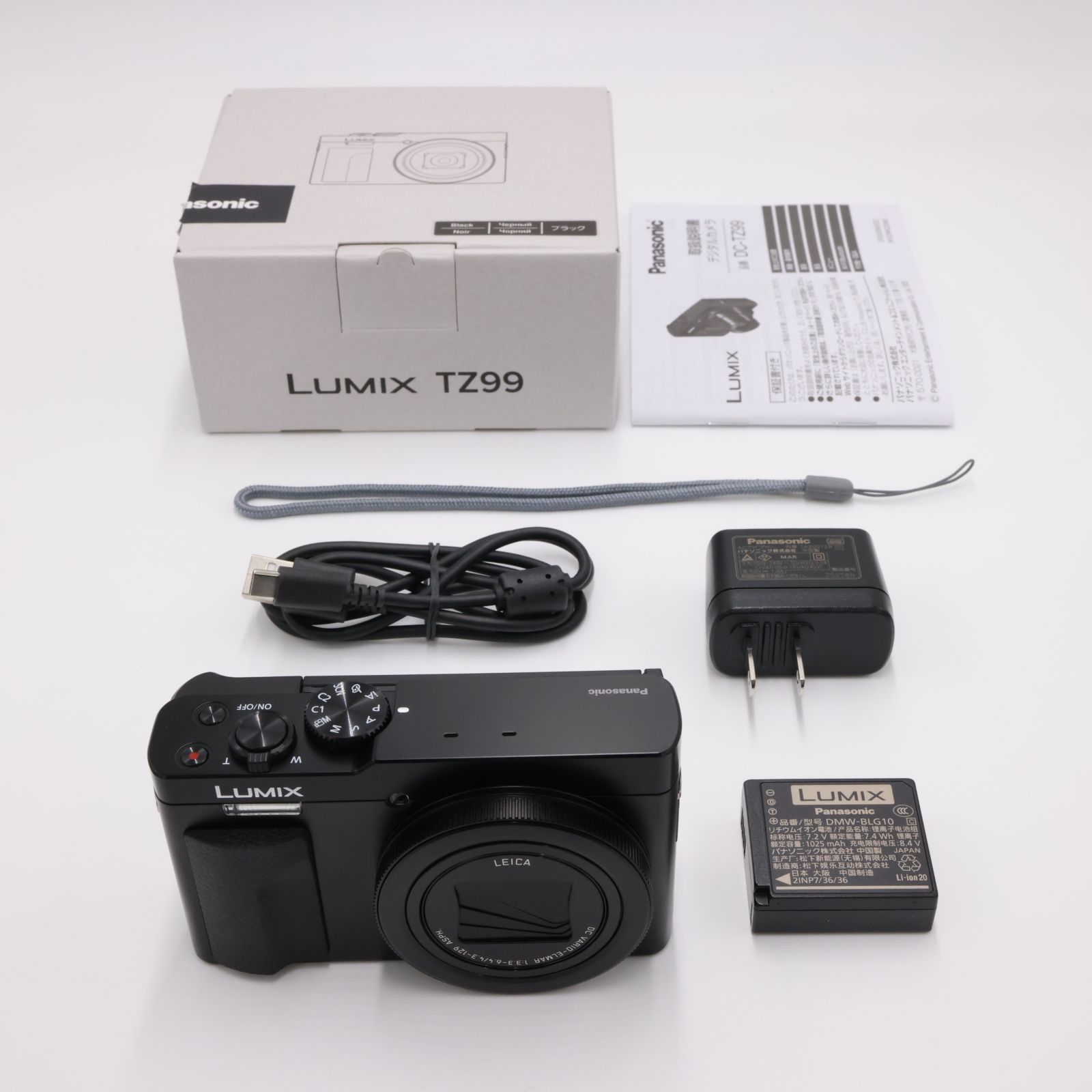 中古-美品| Panasonic LUMIX TZ99 ブラック DC-TZ99-K Ver.1.2 JP/EN