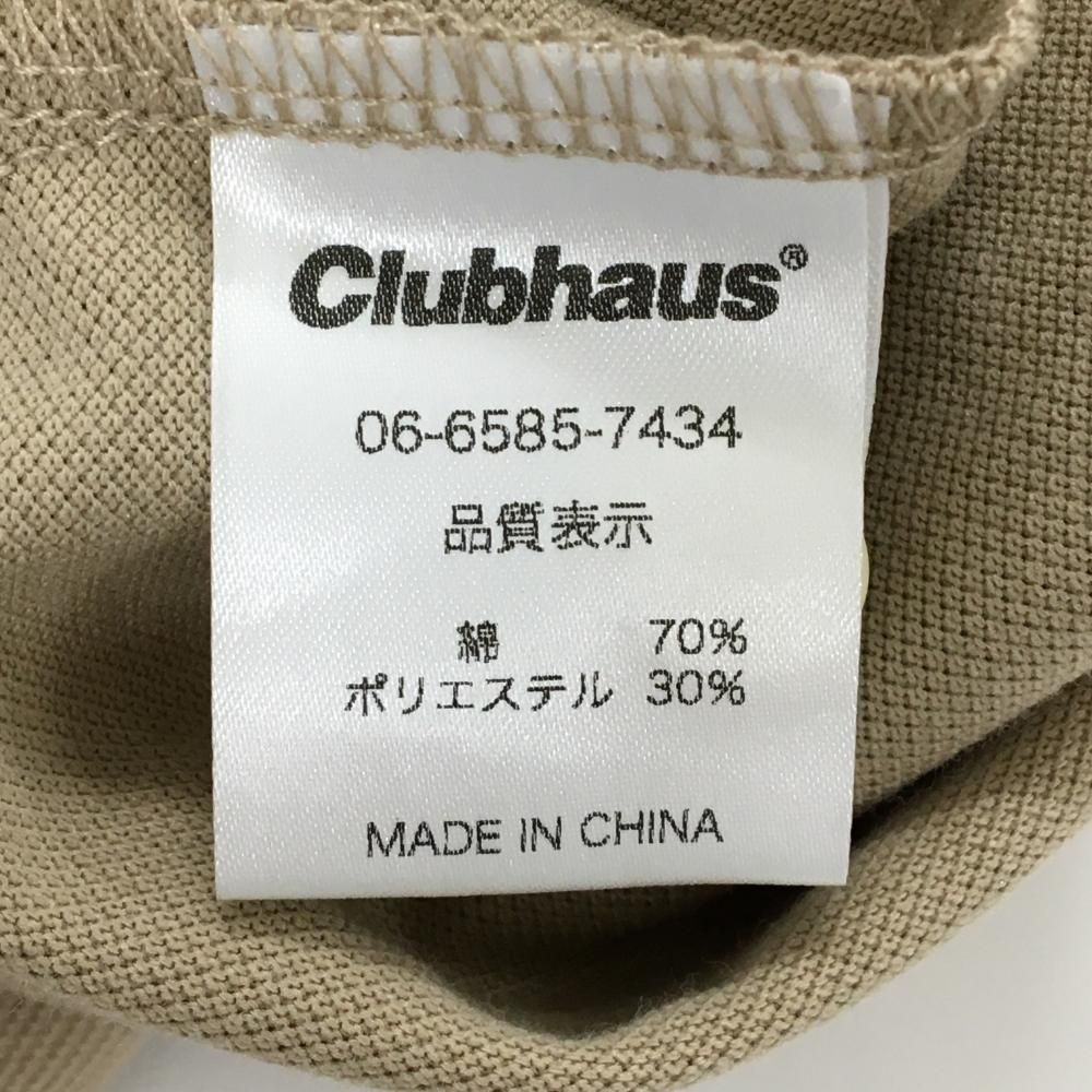 clubhaus クラブハウス　ポロシャツ　ベージュ　XL 超美品】クラブハウス 半袖ポロシャツ ベージュ ロゴ刺しゅう メンズ