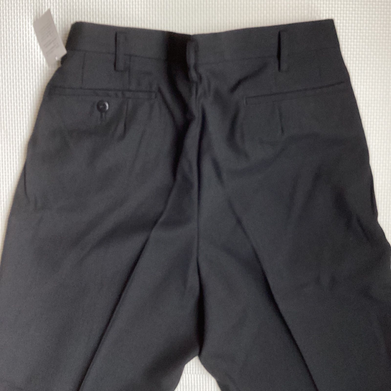 夏用 学生ズボン 男子スラックス W82 黒 ワンタック 裾上げ済《股下76