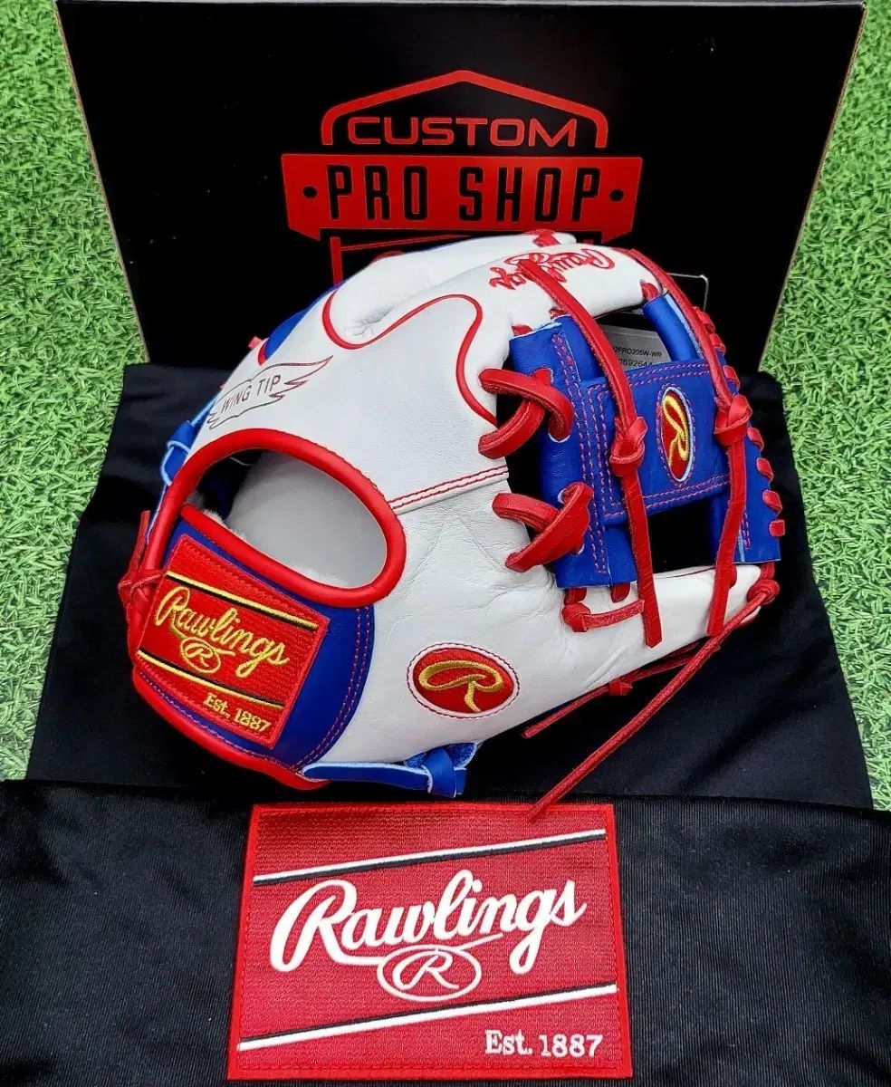 Rawlings ローリングス MLB アセンティック 内野グローブ HOH ウイングチップ 白/ブルー/レッド