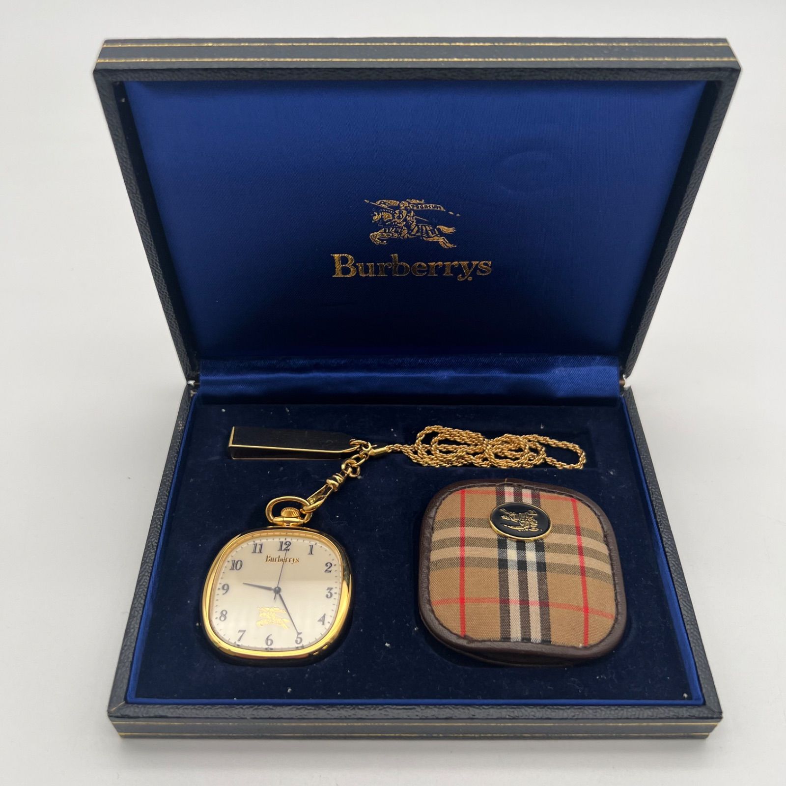 T5265 【 動作未確認品 】Burberrys バーバリーズ 4631-E66092 懐中時計 時計 ケース付き 箱入り