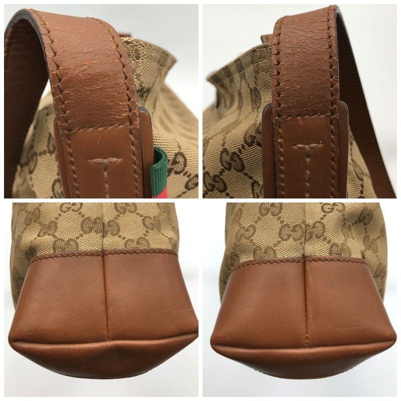 美品✨グッチ ボディバッグ GG キャンバス シェリーライン ブラウン グッチ(GUCCI)グッチ シェリーライン GGキャンバス ウエストバッグ