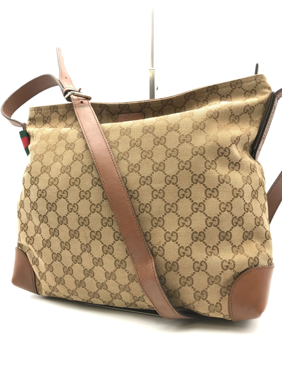 GUCCI グッチ ショルダーバッグ GGキャンバス シェリーライン クロス