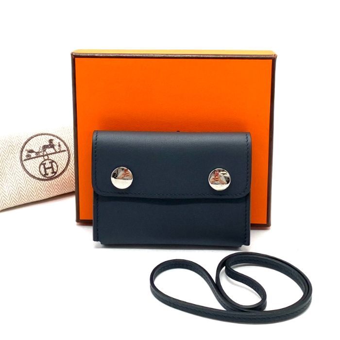 【中古】極美品 HERMES エルメス スナップ スイフト カードケース fY04477A