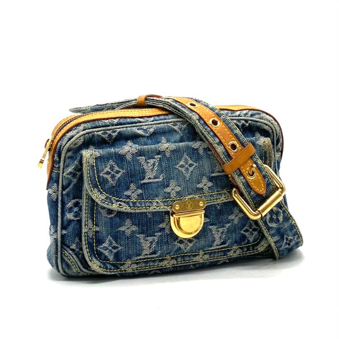 【中古】 良品 LOUIS VUITTON ルイ ヴィトン モノグラム デニム バムバッグ fY05220N