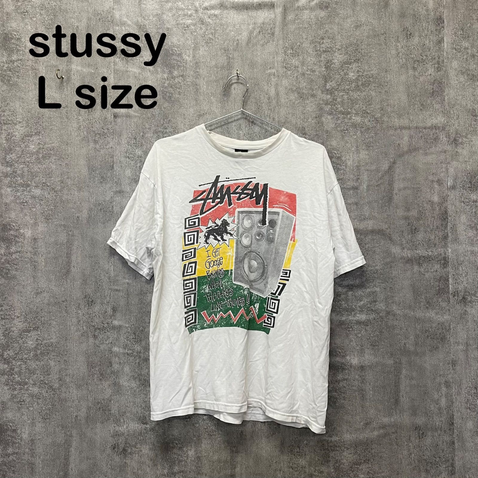 k-481】STUSSY ステューシー Lサイズ グラフィックTシャツ ラスタ 