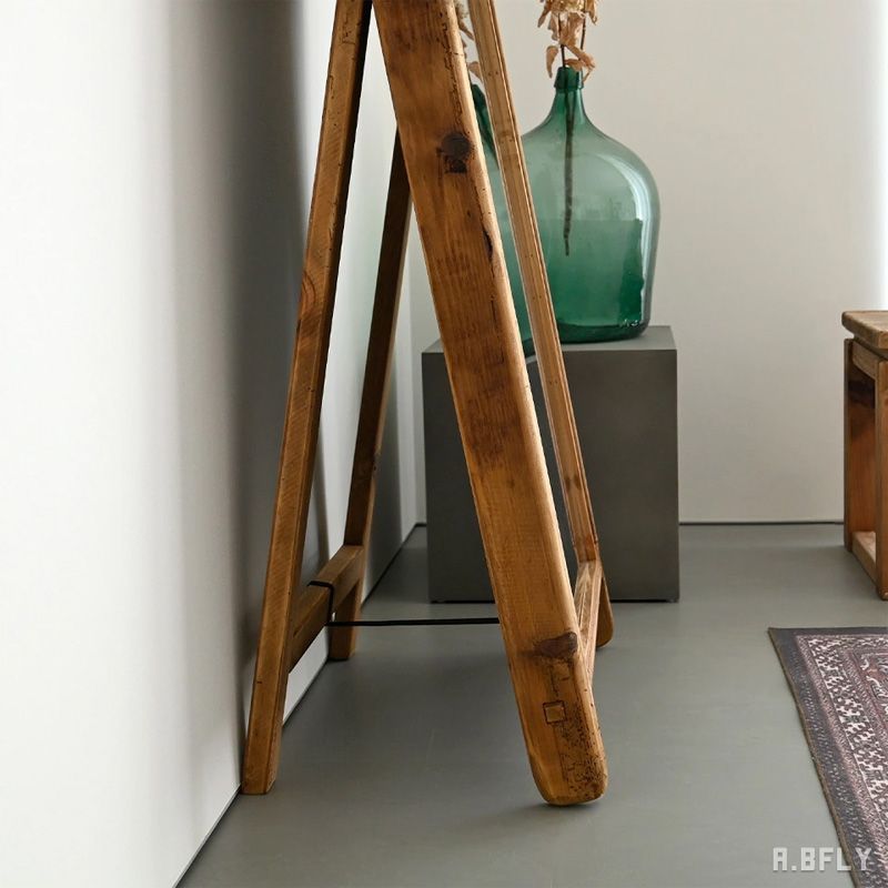 アンティーク古材スタンドミラー 姿見 自立 大型 幅62cm 高さ165cm