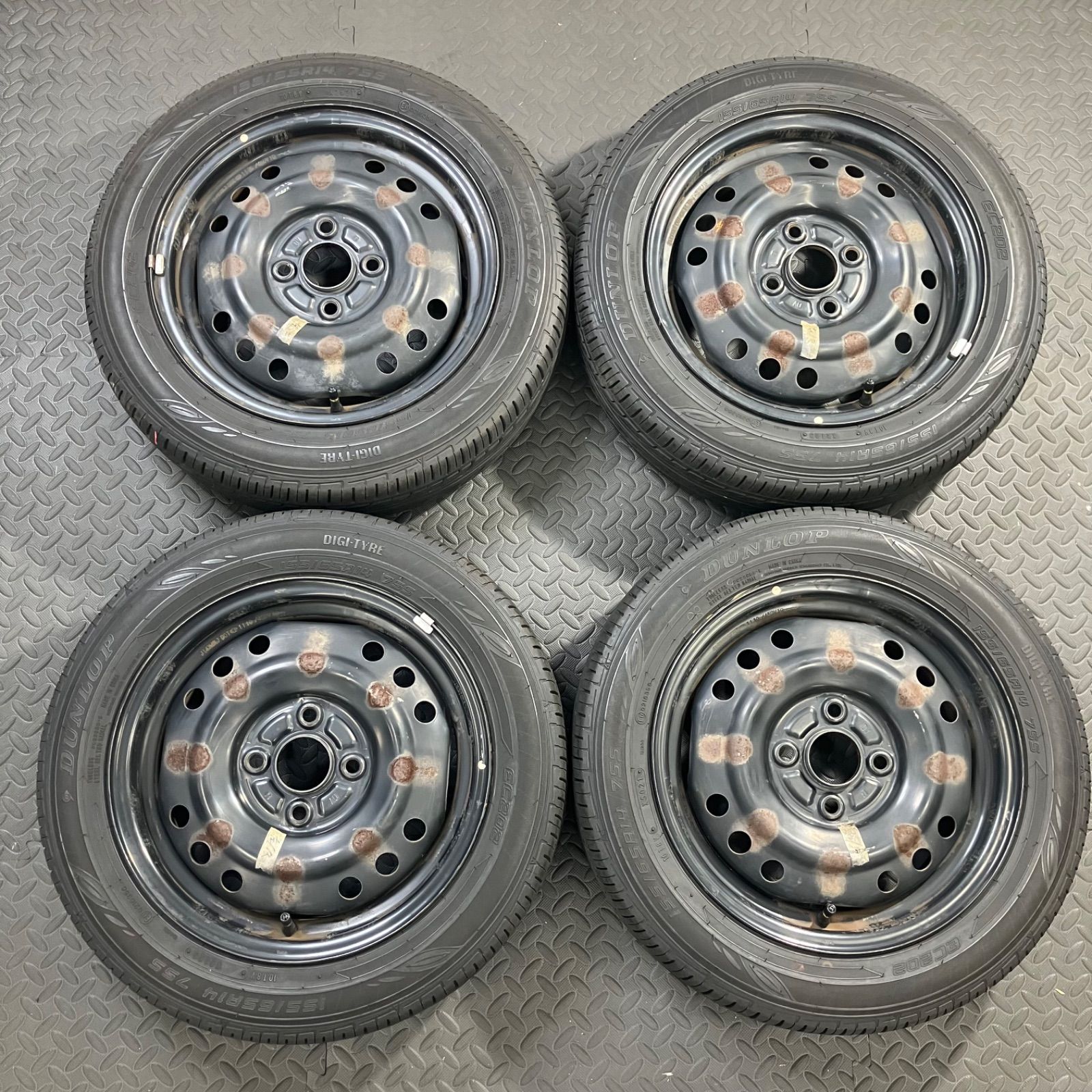 21年製/23年製 155/65R14 ダンロップ EC202 ダイハツ タント ムーヴ ミラ コンテ 夏タイヤ 【1560E】