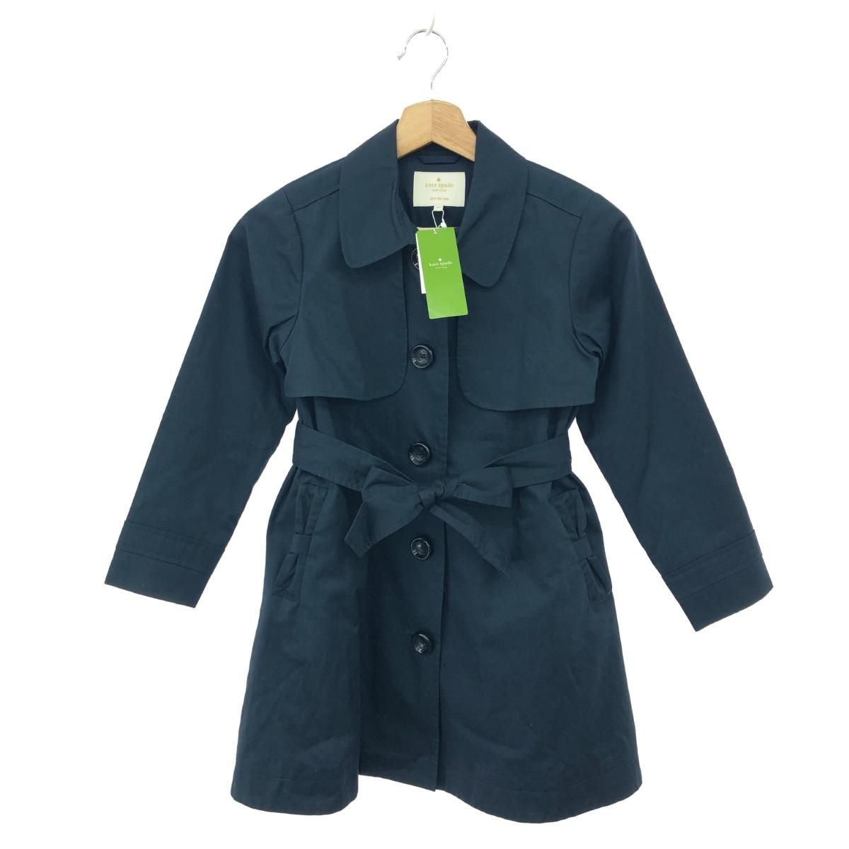Kate spade ケイトスペード トレンチコート サイズ:140cm 定価￥24.000/アウター/裏地ドット柄 ネイビー キッズ / 240001205604