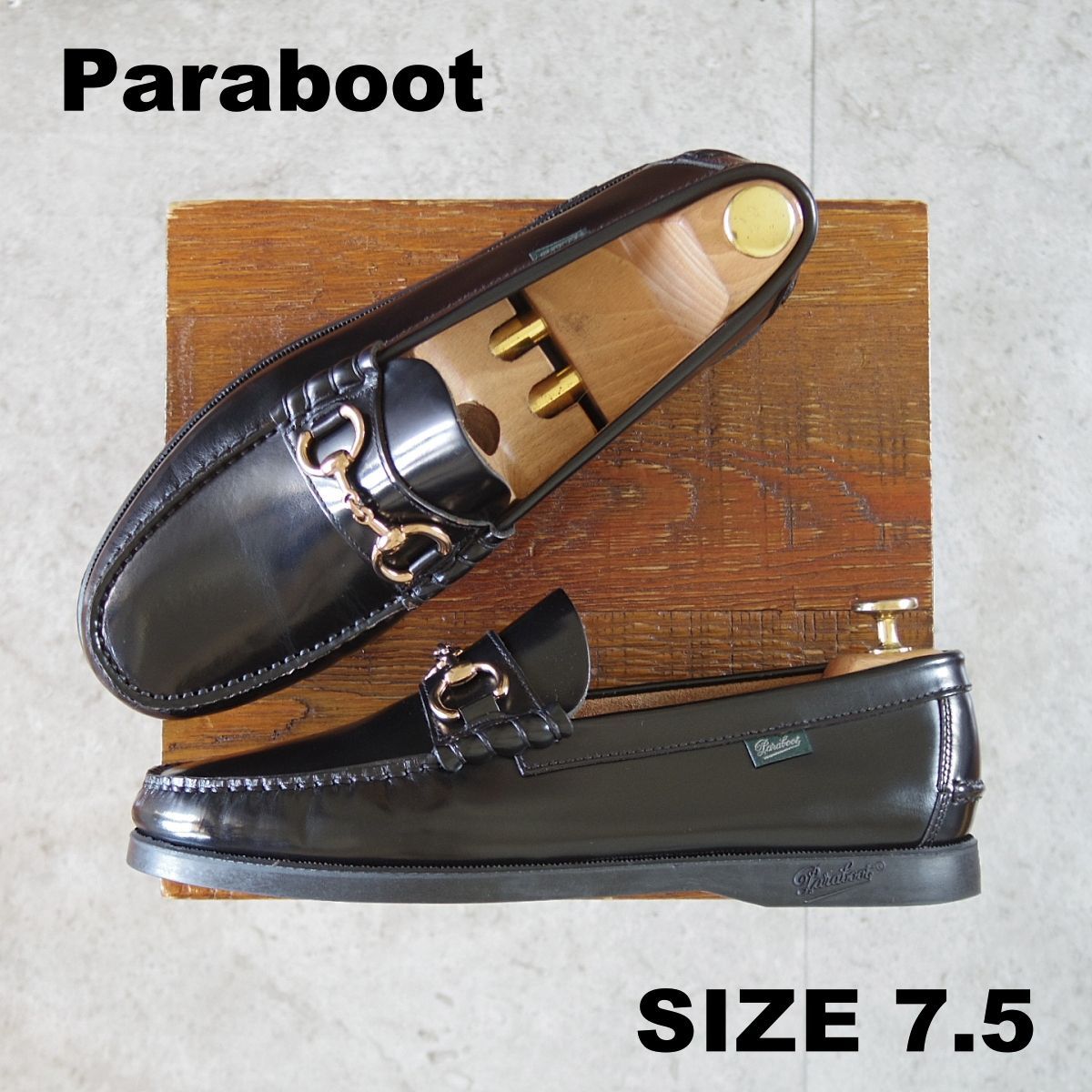 パラブーツ×ユナイテッドアローズ別注 黒 スエード モカシン UK9 極美品☆パラブーツ SIZE 7.5【貴重☆ユナイテッドアローズ別注/CORAUX