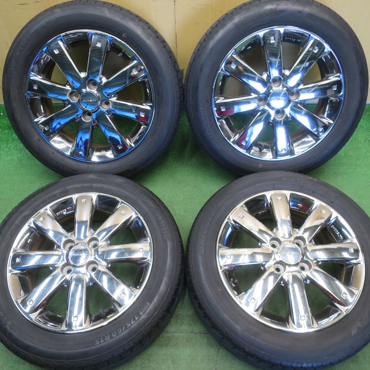 4本価格！22年★日産 Z11 キューブ ライダー 純正 AUTECH 175/60R15 ブリヂストン ネクストリー エコピア 15インチ PCD100/4H★6051009NJノ
