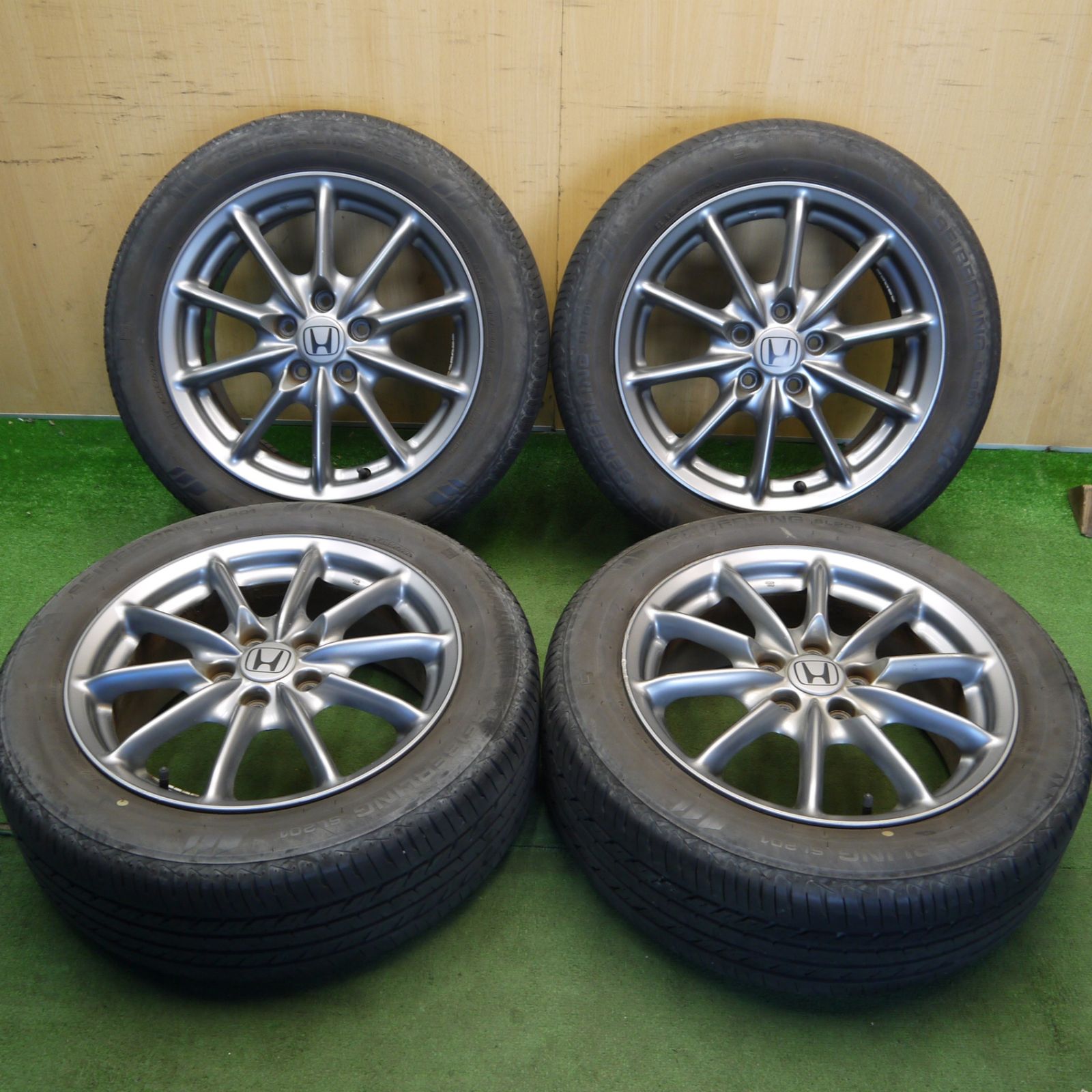バリ溝！22年！8.5分★ホンダ オデッセイ アブソルート 純正 ENKEI 215/55R17 セイバーリング SL201 17インチ エンケイ PCD114.3/5H★6051510Hノ