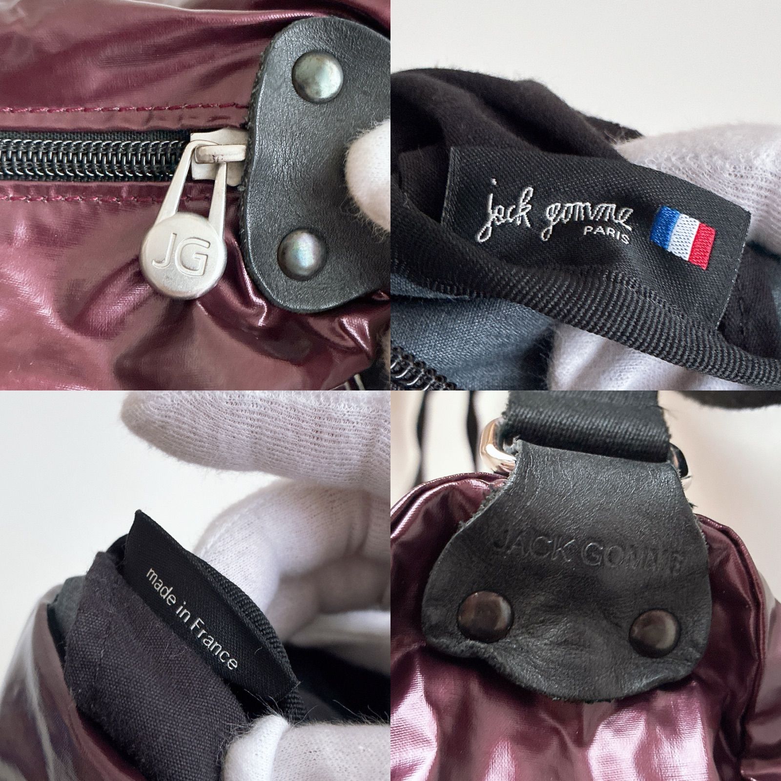 Jack Gomme ジャックゴム フランス製 ナイロン×レザー ショルダー 
