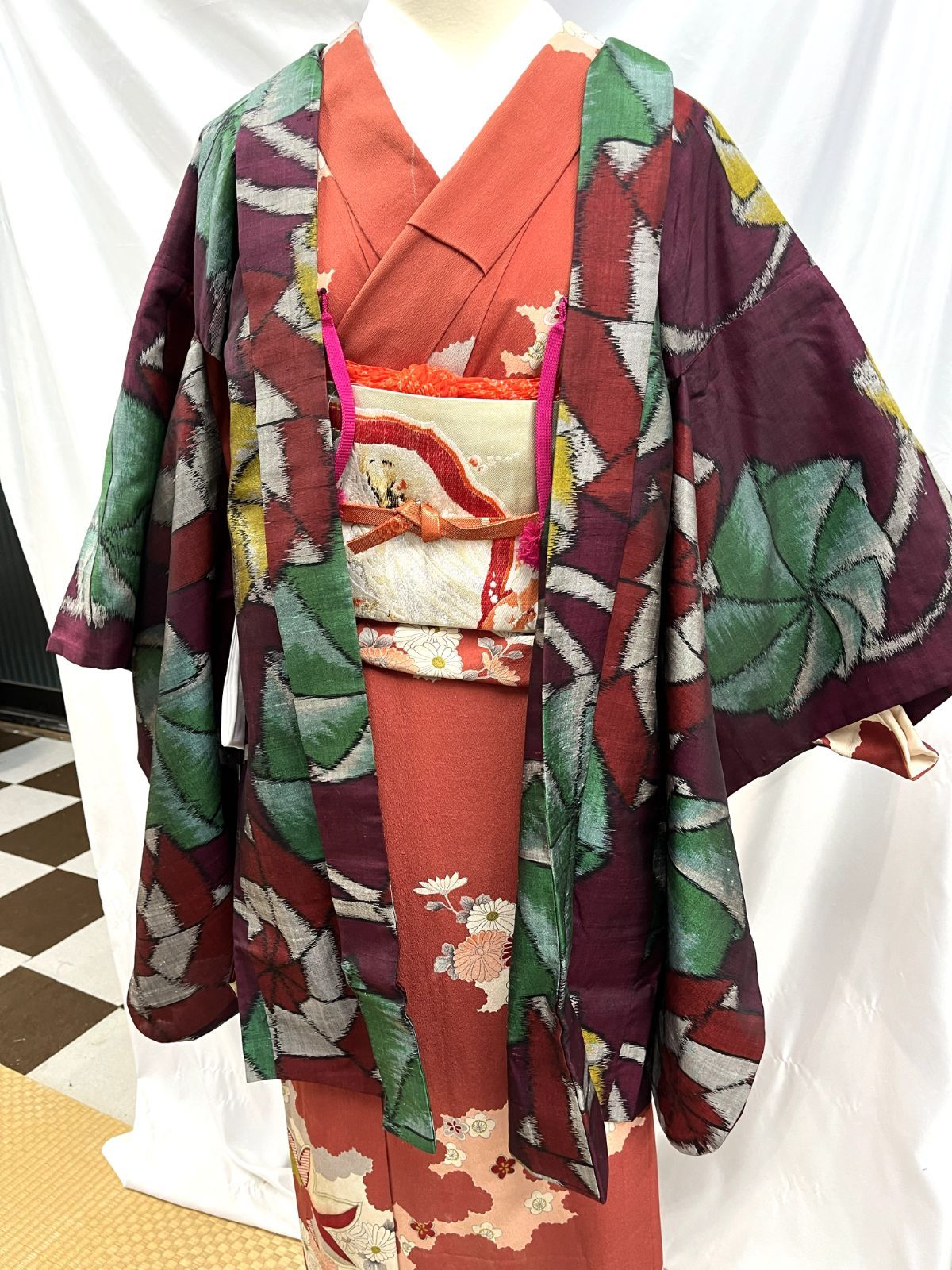 大正ロマン　アンティーク銘仙　裄長尺 ki9628AB-1_2048x.jpg?v=1774438637 着物・浴衣