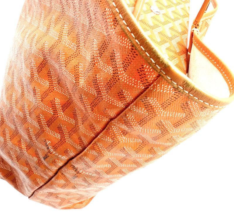 中古】GOYARD ゴヤール サンルイPM PVC オレンジ トートバッグ