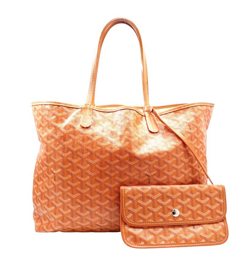 中古】GOYARD ゴヤール サンルイPM PVC オレンジ トートバッグ