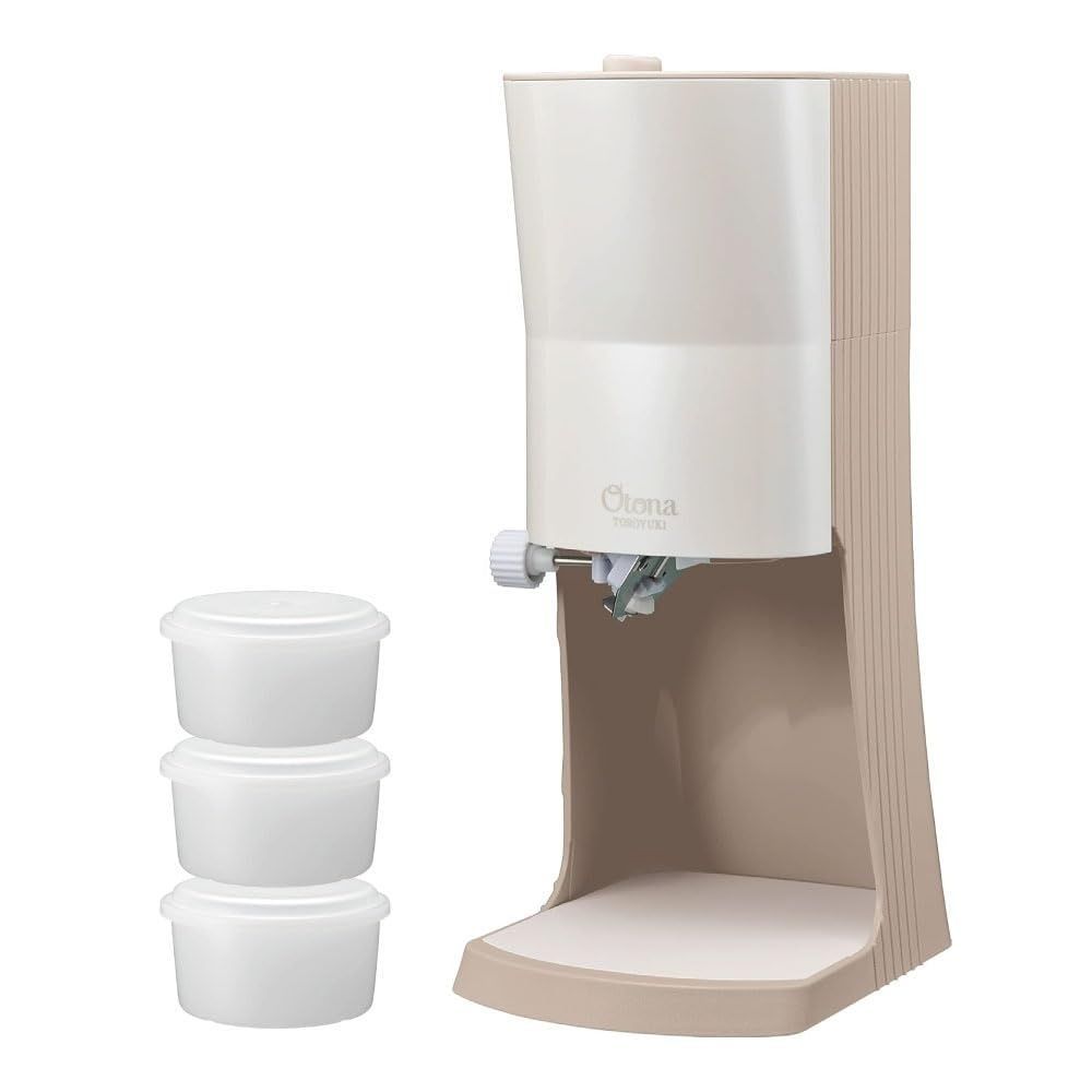 OTONA 電動ふわふわとろ雪 かき氷器 モカブラウン｜DTY-B4BR 冷凍フルーツ対応 刃の高さ調節可 製氷カップ3個付 分解洗浄可 レシピ付 ドウシシャ