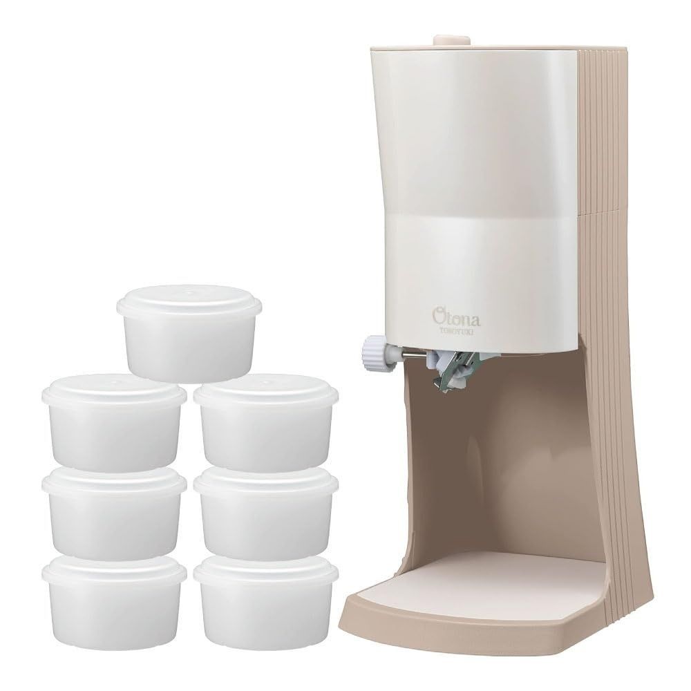【製氷カップ4個増量】OTONA 電動ふわふわとろ雪 かき氷器 モカブラウン｜DTY-B4BR 冷凍フルーツ対応 刃の高さ調節可 製氷カップ7個付 分解洗浄可 レシピ付 ドウシシャ