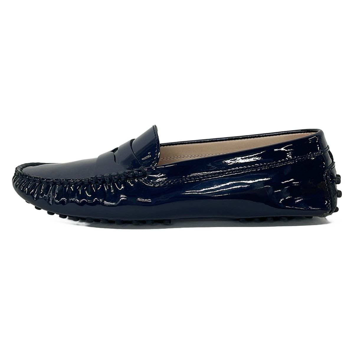 美品✨トッズ　TOD'S ドライビングシューズ　エナメル　ダークネイビー　37 TOD'S(トッズ) ドライビングシューズ 36 レディース - ダークネイビー