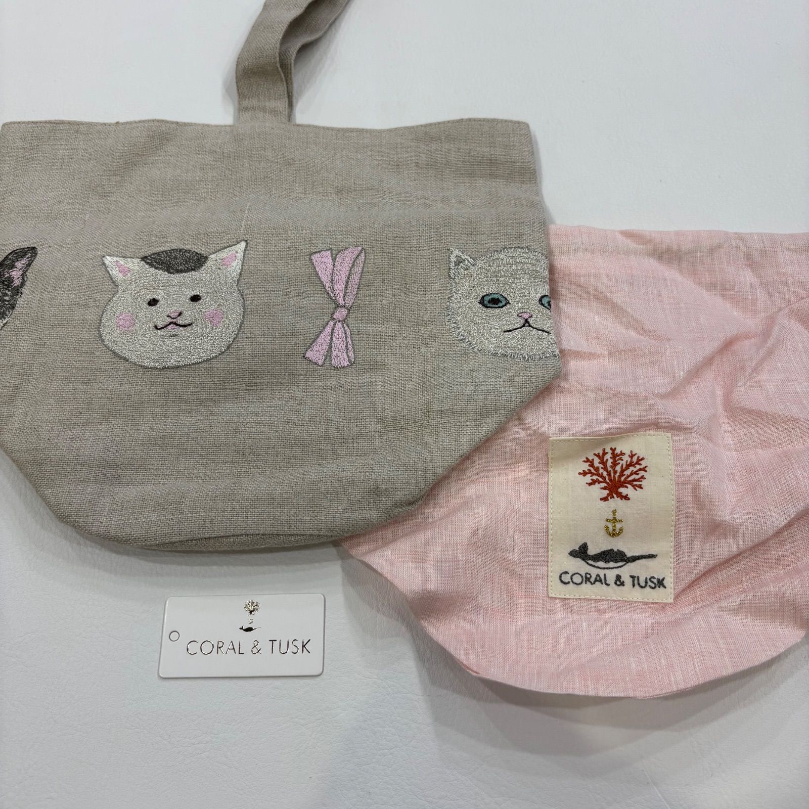コーラルアンドタスク きょうの猫村さん コラボ リネン トートバッグ